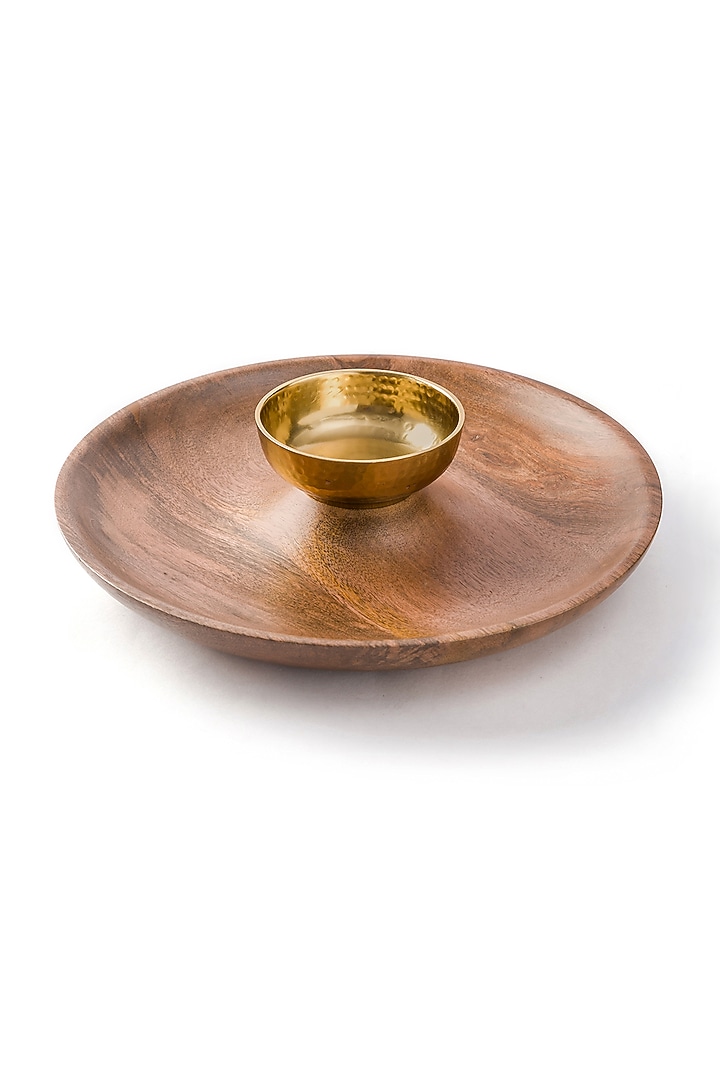 Rustic Brown & Gold Platter by Serein Wellness at Pernia's Pop Up Shop