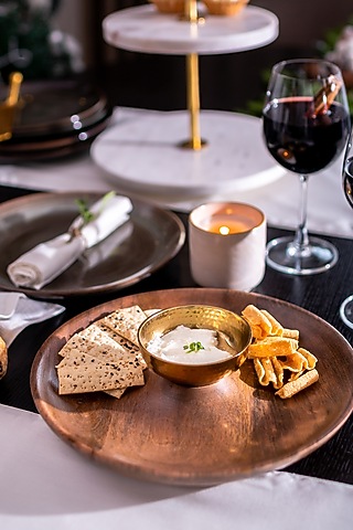 Rustic Brown & Gold Platter by Serein Wellness
