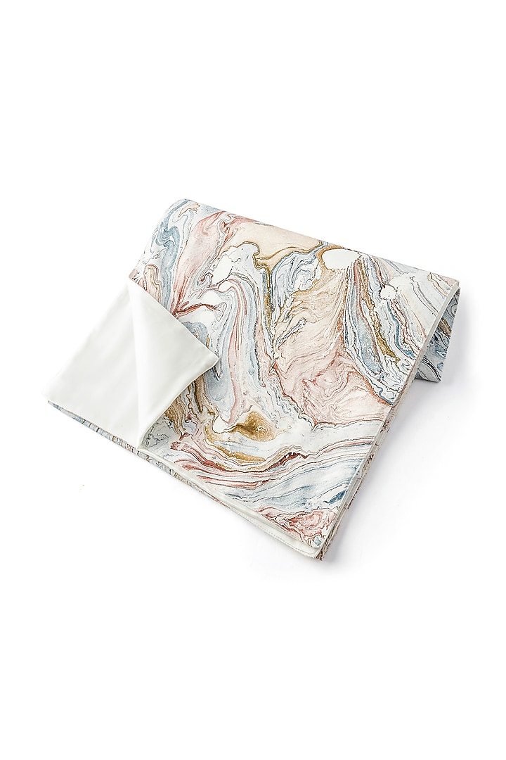 Blue & Gold Polyester Table Runner by Serein Wellness at Pernia's Pop Up Shop