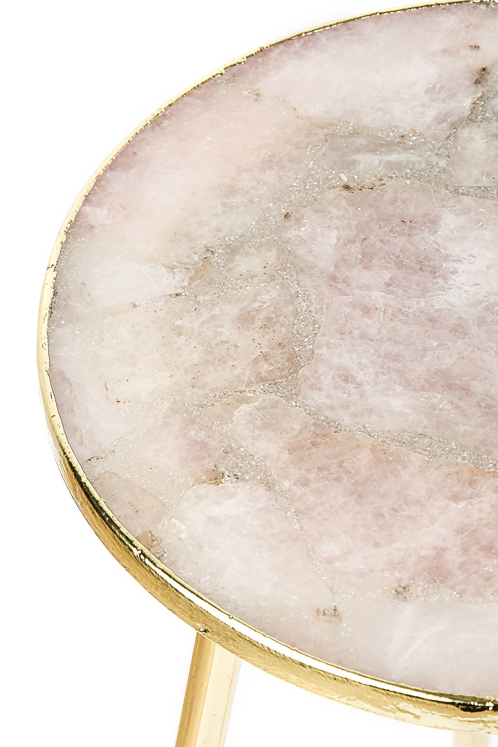 Rose Gold Quartz & Stainless Steel Coffee Table by Serein Wellness at Pernia's Pop Up Shop