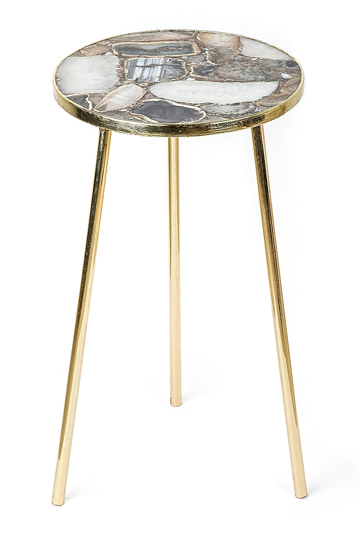 Grey & Brown Agate Coffee Table by Serein Wellness at Pernia's Pop Up Shop