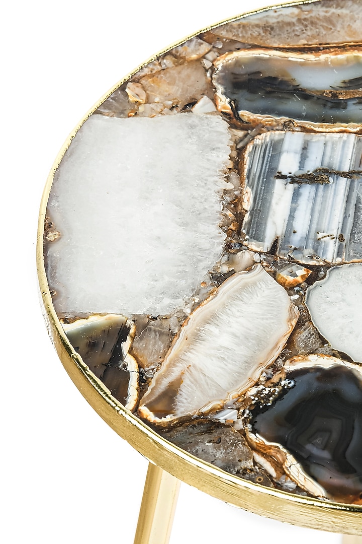 Grey & Brown Agate Coffee Table by Serein Wellness at Pernia's Pop Up Shop