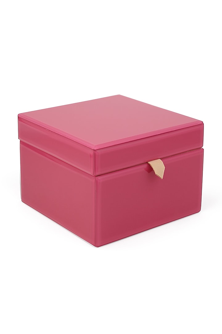 Pink Glass & Cotton Suede Handcrafted Jewelry Box by Serein Wellness at Pernia's Pop Up Shop