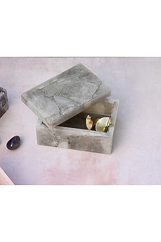 Grey Smoky Quartz Handcrafted Jewellery Utility Box by Serein Wellness