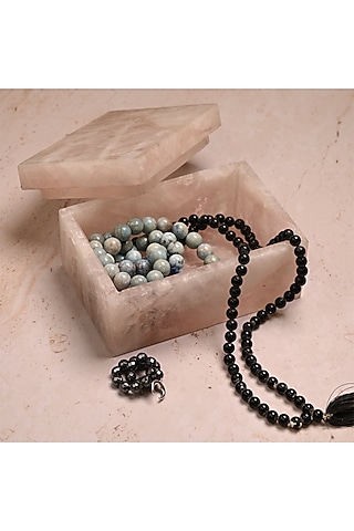 Pink Rose Quartz Handcrafted Jewellery Utility Box by Serein Wellness