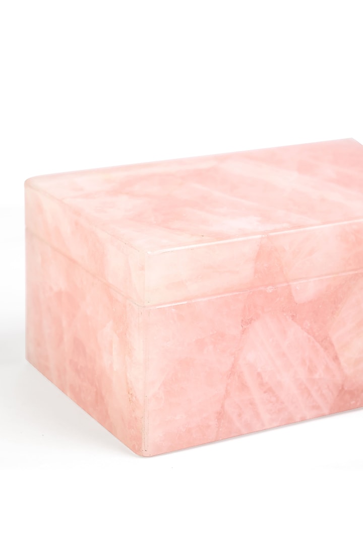 Pink Rose Quartz Handcrafted Jewellery Utility Box by Serein Wellness at Pernia's Pop Up Shop