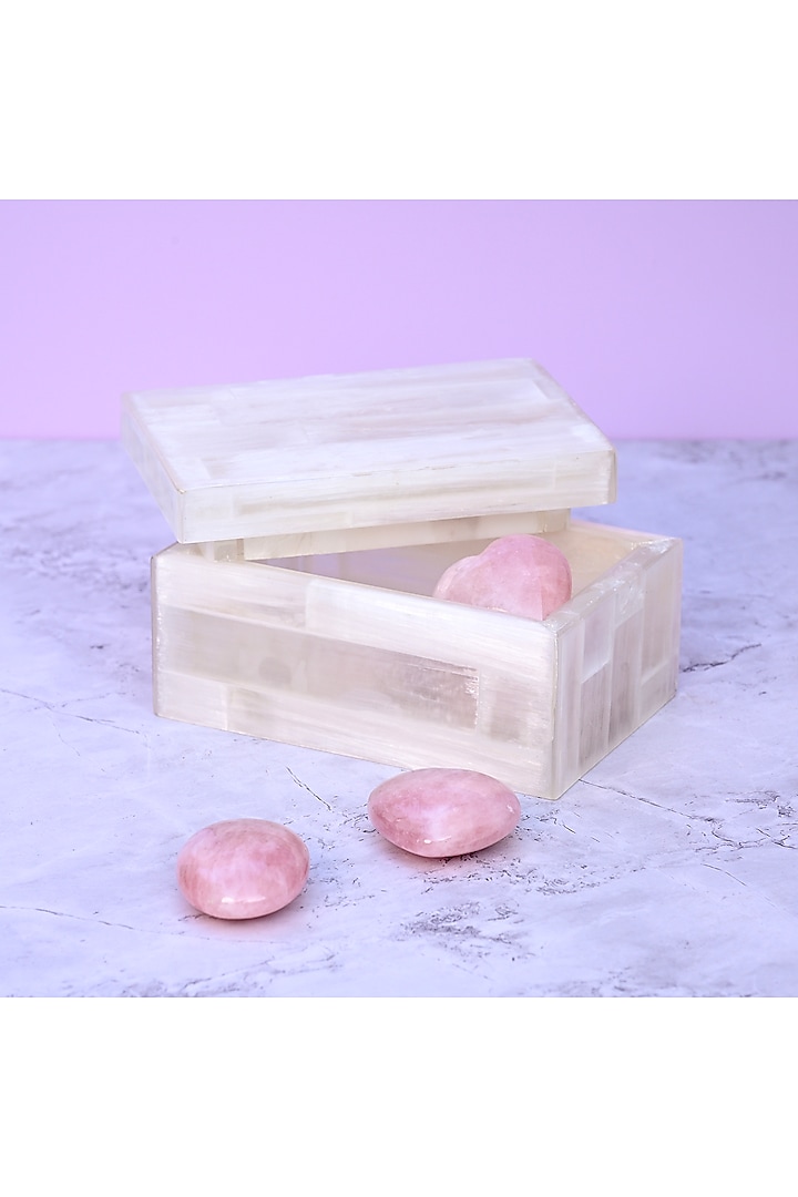 White Selenite Handcrafted Jewellery Utility Box by Serein Wellness at Pernia's Pop Up Shop