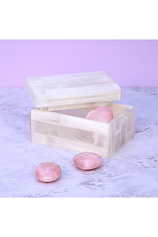 White Selenite Handcrafted Jewellery Utility Box by Serein Wellness