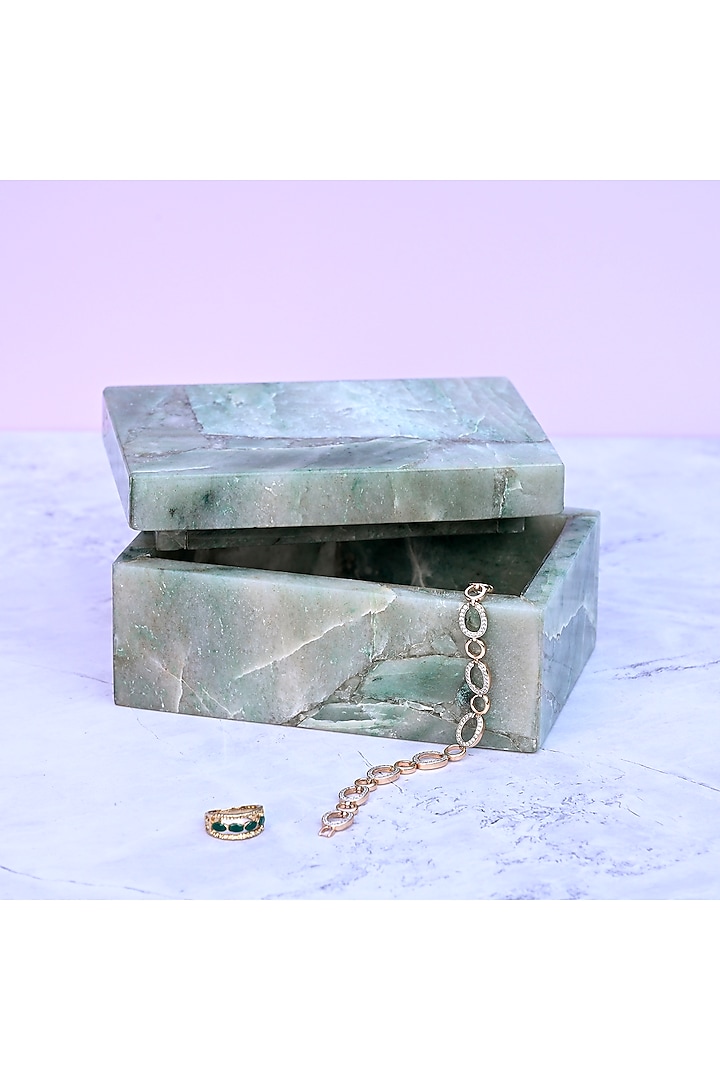 Green Aventurine Handcrafted Jewellery Utility Box by Serein Wellness at Pernia's Pop Up Shop