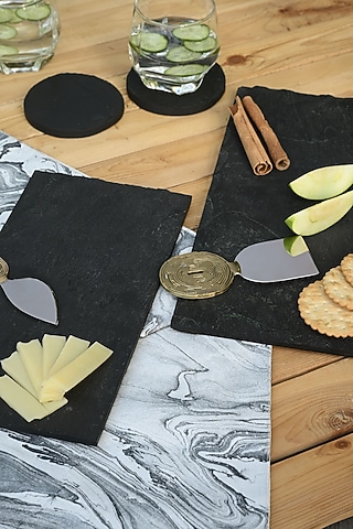 Black Slate Rectangle Platter by Serein Wellness