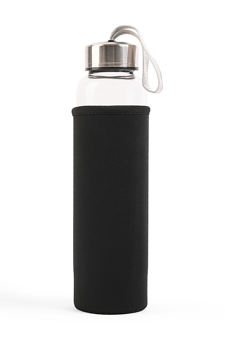 Clear Glass, Steel & Green Aventurine Bottle by Serein Wellness at Pernia's Pop Up Shop