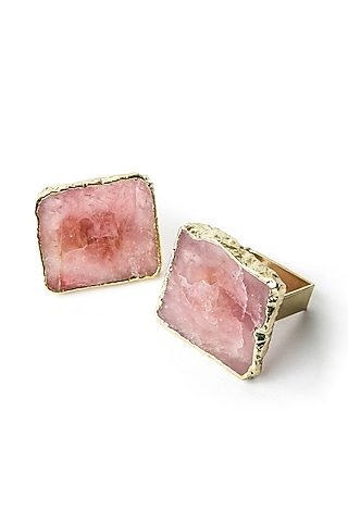 Pink Quartz Napkin Rings (Set of 2) by Serein Wellness