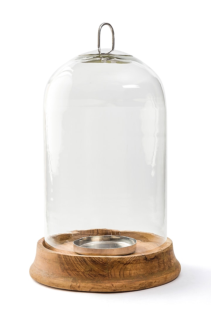 Multi Purpose Rustic Teak Wood Base & Glass Cover by Serein Wellness at Pernia's Pop Up Shop