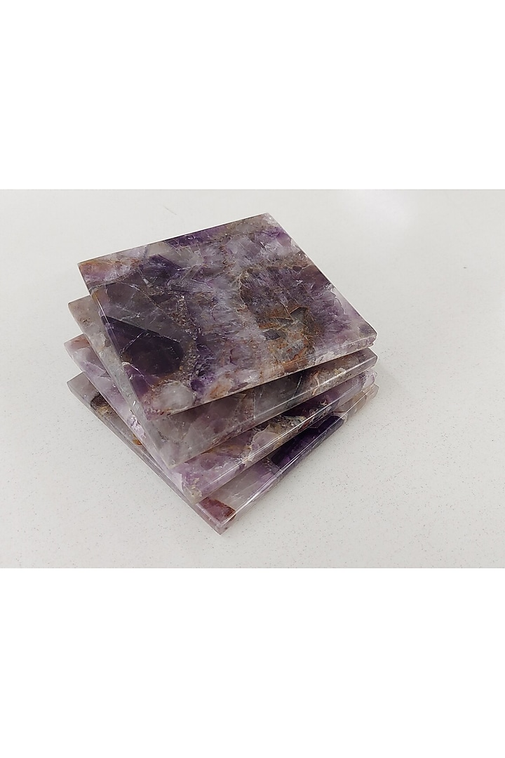 Purple Amethyst Handmade Coaster (Set Of 4) by Serein Wellness at Pernia's Pop Up Shop