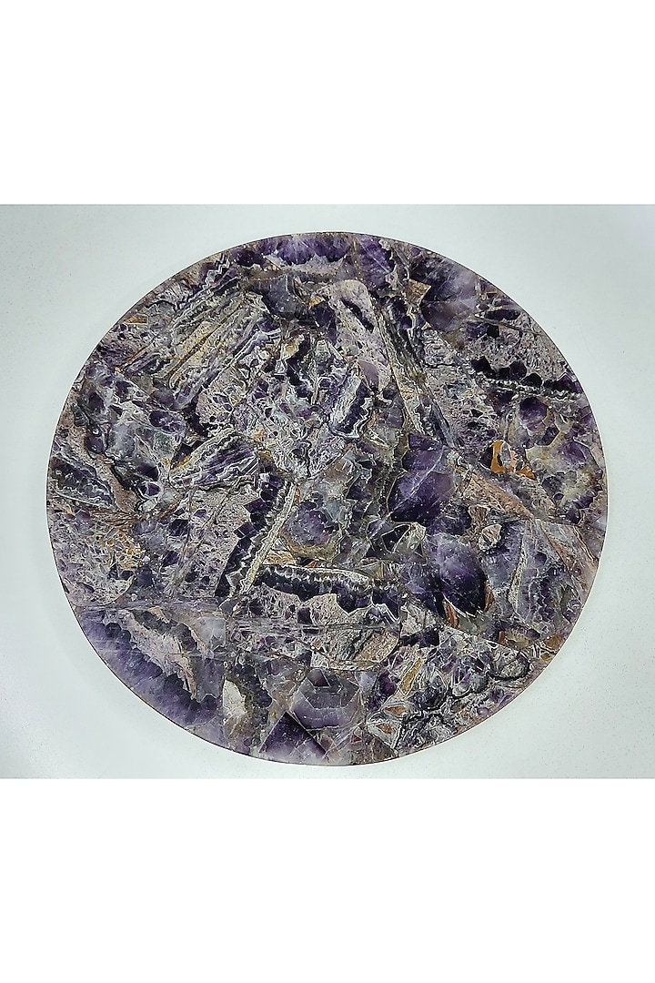 Amethyst Cheese Tray, Round Composite Agate Board (Set of 2) by Serein Wellness