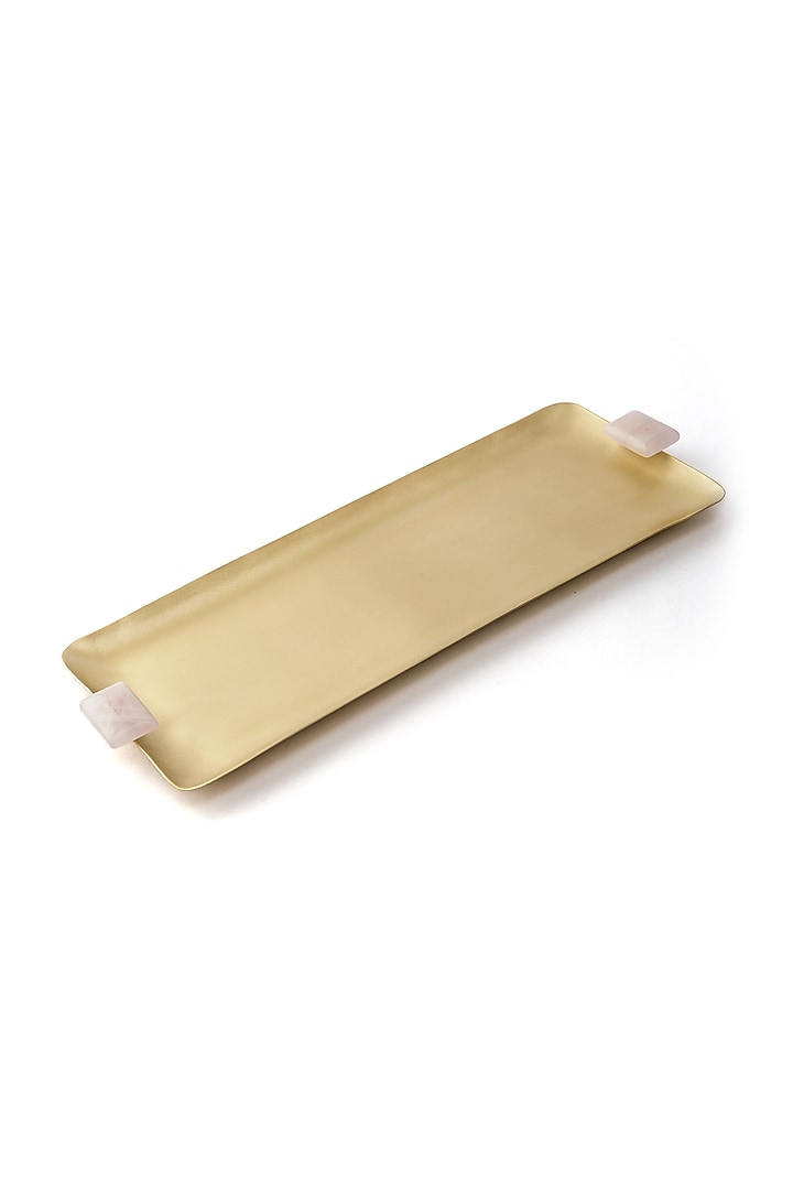 Gold Handmade Rectangle Serving Platter by Serein Wellness at Pernia's Pop Up Shop