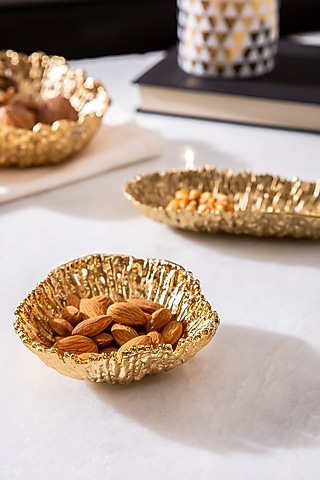 Gold Aluminium Triangle Bowl by Serein Wellness