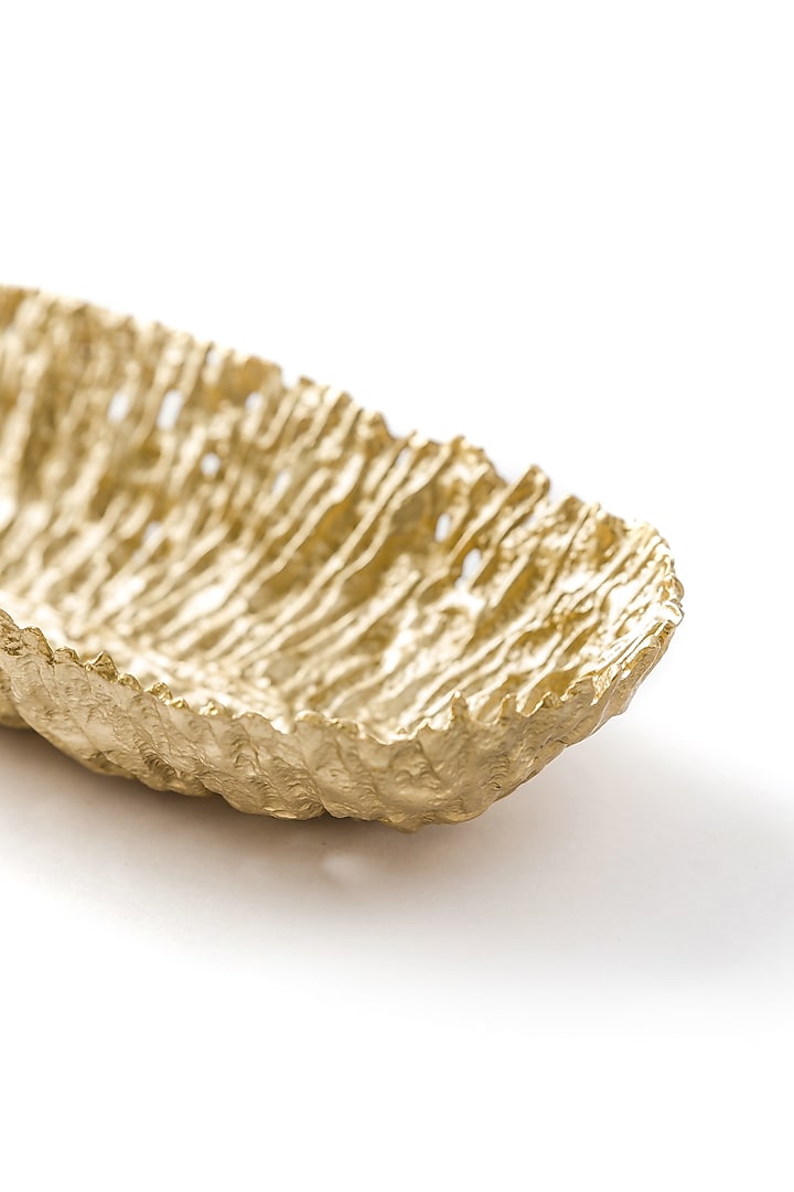 Gold Brass Elongated Bowl by Serein Wellness at Pernia's Pop Up Shop