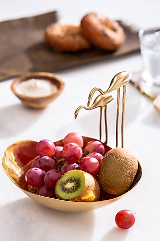 Gold Brass Flamingo Bowl by Serein Wellness