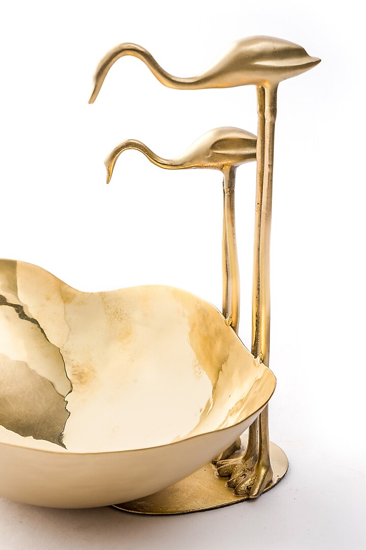 Gold Brass Flamingo Bowl by Serein Wellness at Pernia's Pop Up Shop