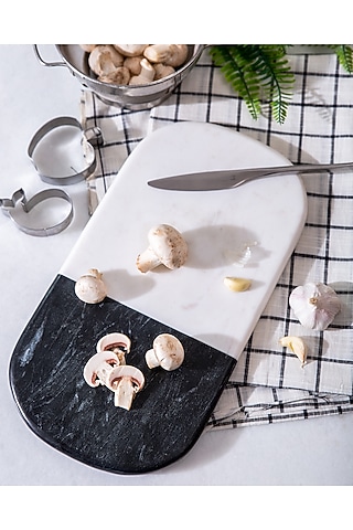White & Black Marble Cutting Board by Serein Wellness