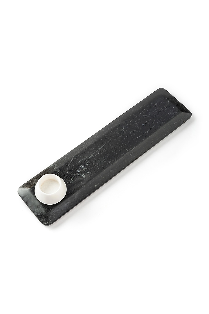 Black Platter & White Marble Bowl by Serein Wellness at Pernia's Pop Up Shop