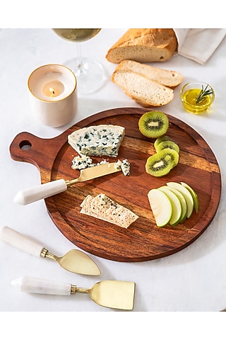 Brown Acacia Wood Cheese Board by Serein Wellness