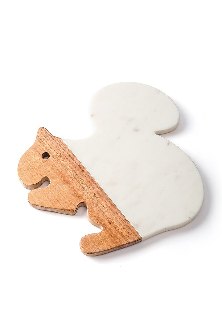 White & Brown Squirrel Platter by Serein Wellness at Pernia's Pop Up Shop