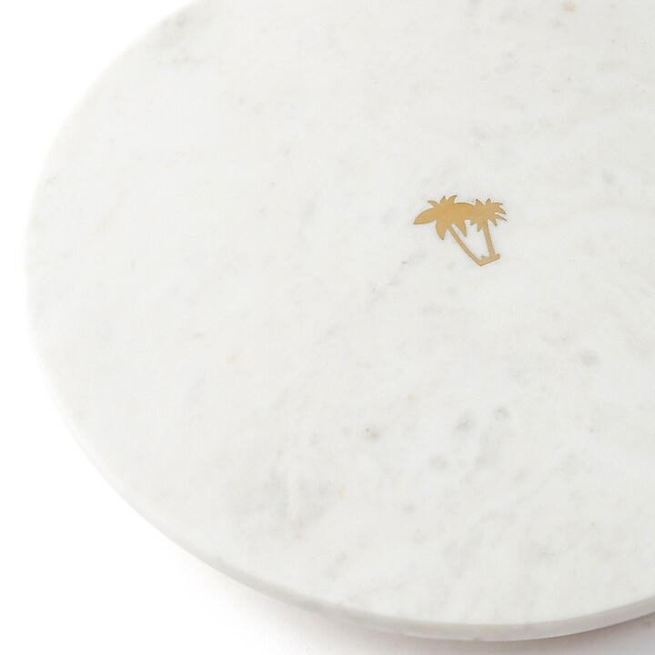 White & Gold Palm Tree Serving Platter by Serein Wellness at Pernia's Pop Up Shop