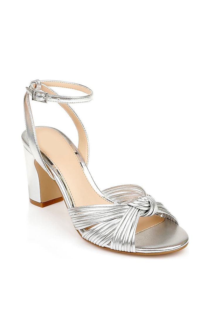 Silver Mirror Napa Leather Heels by SEPHYR at Pernia's Pop Up Shop