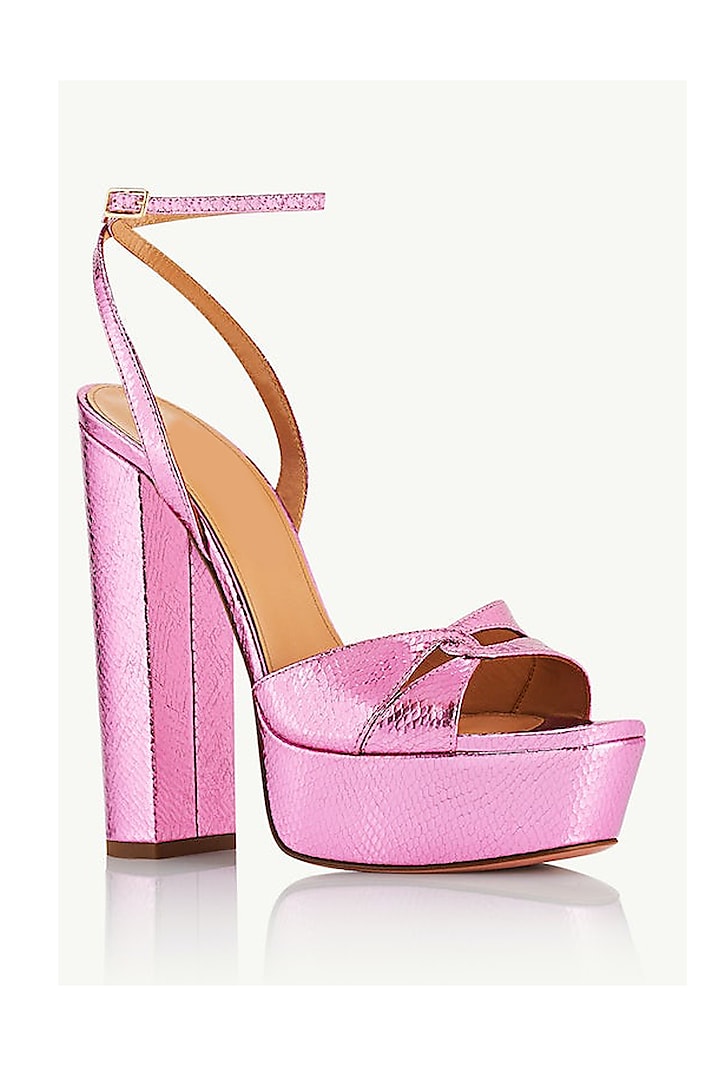 Pink Textured Napa Leather Heels by SEPHYR