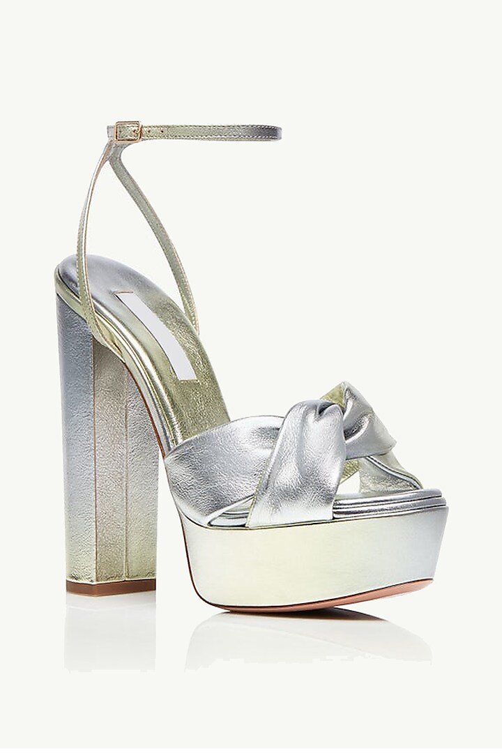 Silver Napa Leather Heels by SEPHYR