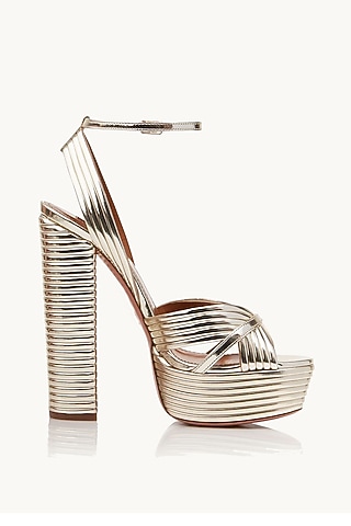 Metallic Gold Napa Leather Heels by SEPHYR