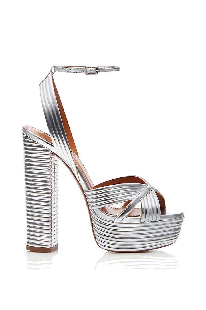Metallic Silver Napa Leather Heels by SEPHYR