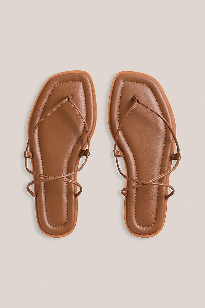 Tan Brown Non-Leather Flats by SEPHYR at Pernia's Pop Up Shop