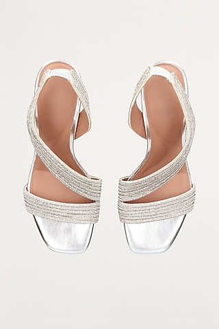 Silver Non-Leather Block Heels by SEPHYR