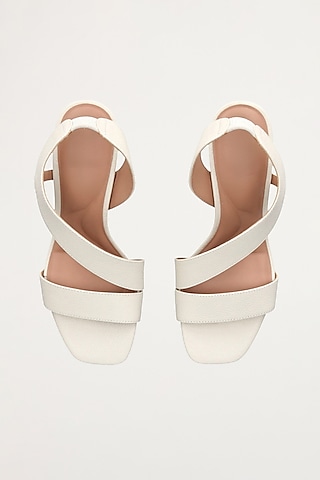White Non-Leather Block Heels by SEPHYR