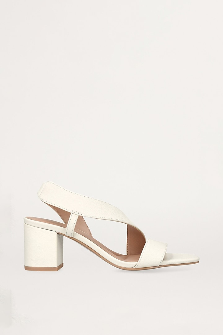 White Non-Leather Block Heels by SEPHYR at Pernia's Pop Up Shop