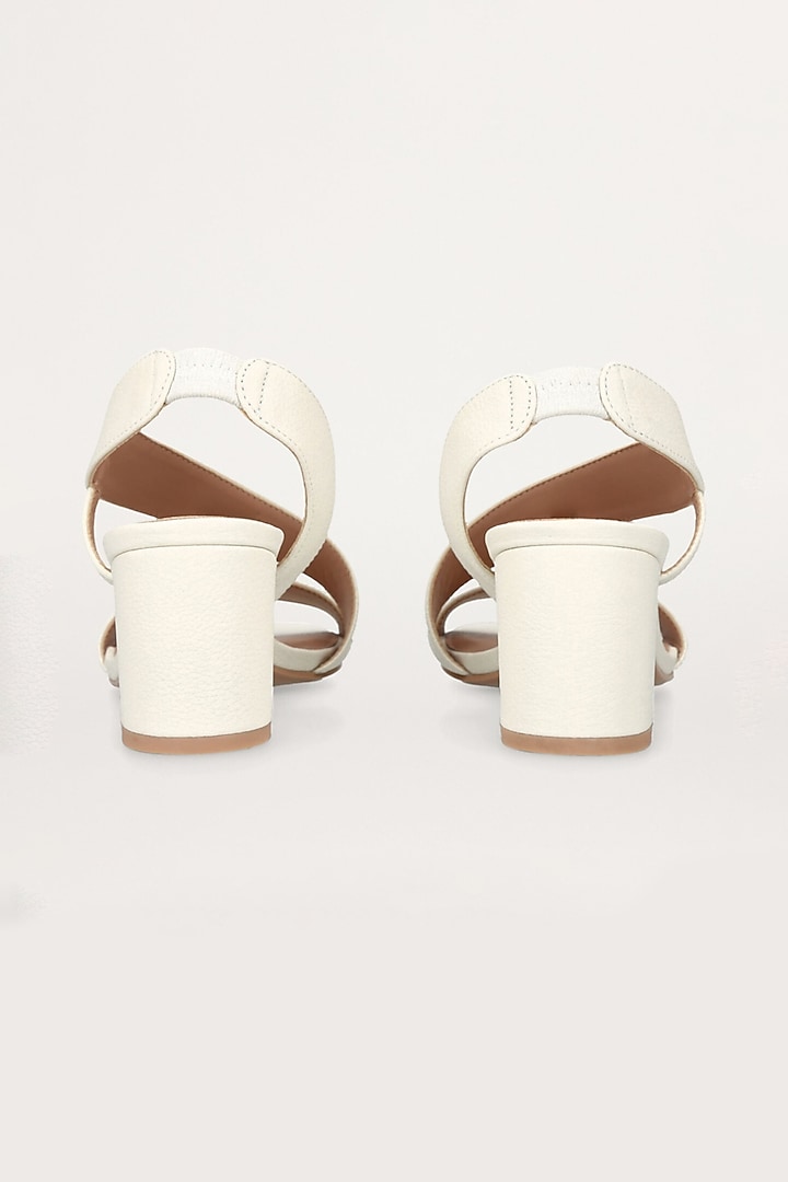 White Non-Leather Block Heels by SEPHYR at Pernia's Pop Up Shop