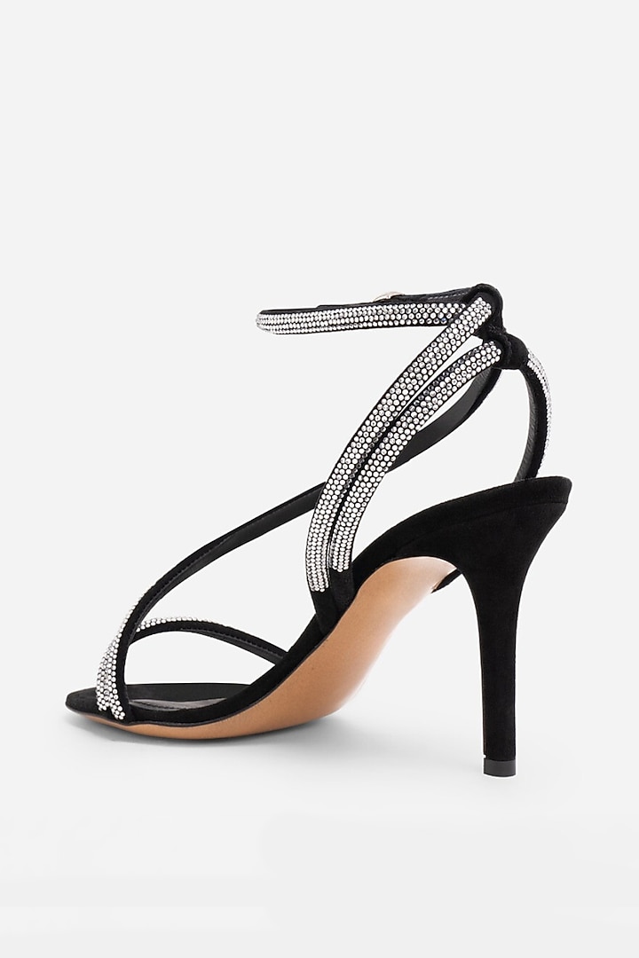 Black Non-Leather Swarovski Rhinestone Embellished Stilettos by SEPHYR at Pernia's Pop Up Shop