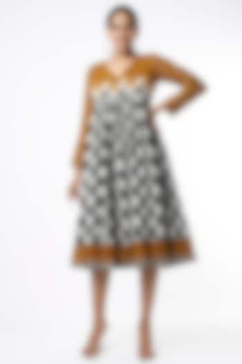 Black & White Handwoven Ikat Cotton Dress by Sepia Stories