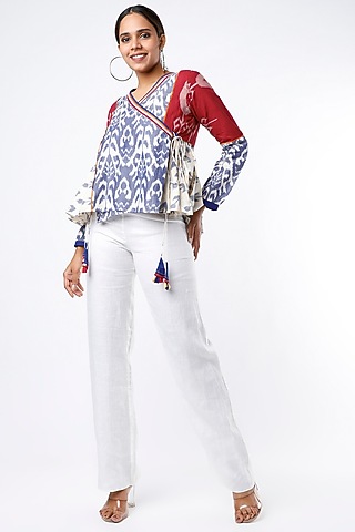 White Ikat Cotton Top by Sepia Stories