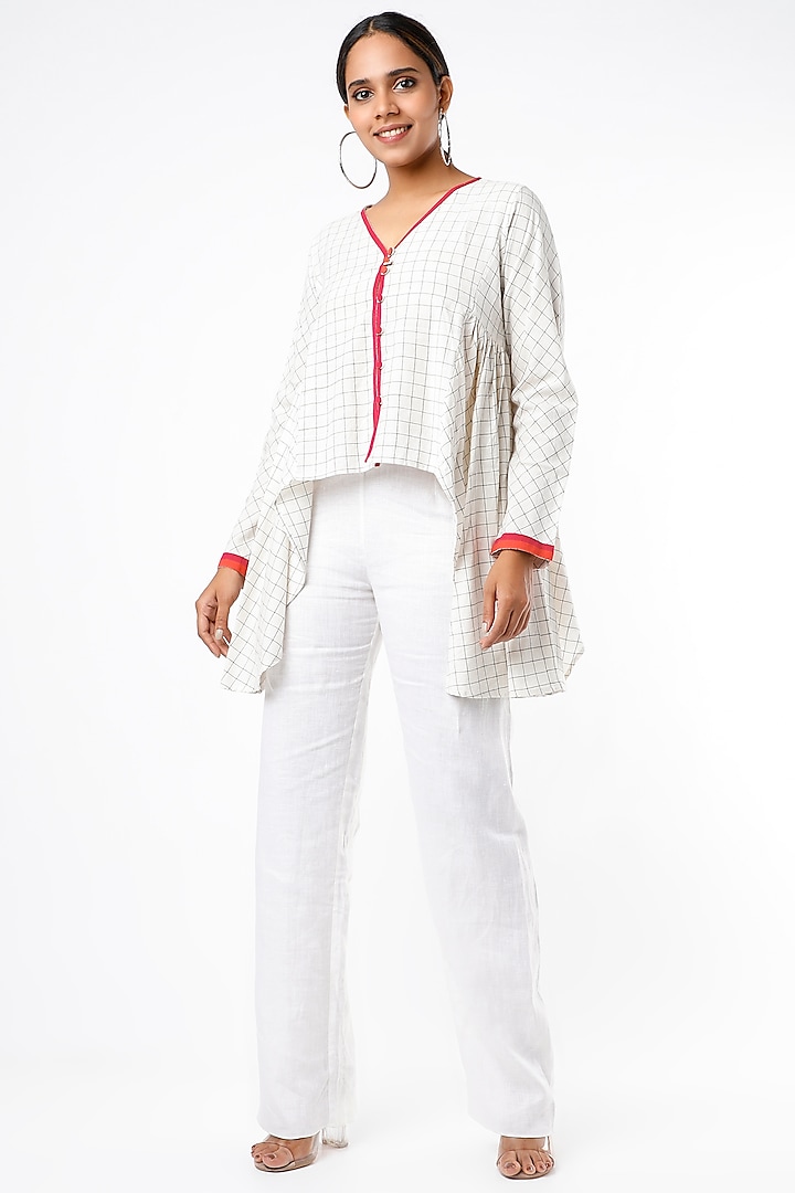 White Checkered Top by Sepia Stories