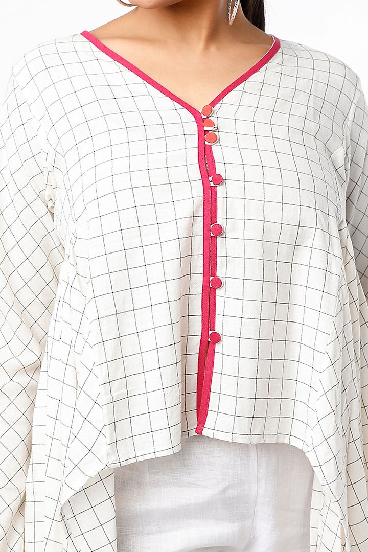 White Checkered Top by Sepia Stories at Pernia's Pop Up Shop