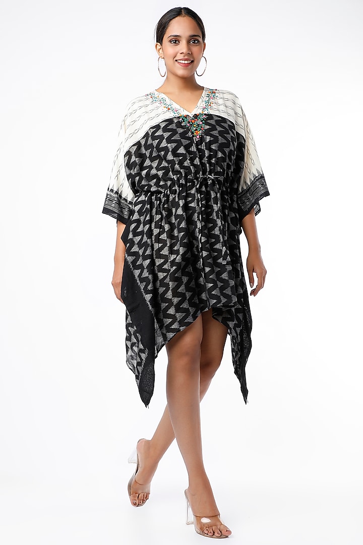 Black Hand Embroidered Kaftan by Sepia Stories