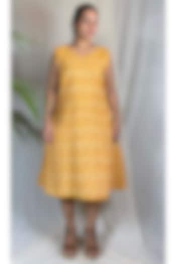 Yellow Ikat Woven Shift Summer Dress by Sepia Stories at Pernia's Pop Up Shop