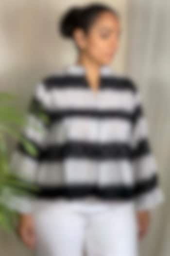 Black Cotton Ikat Top by Sepia Stories at Pernia's Pop Up Shop