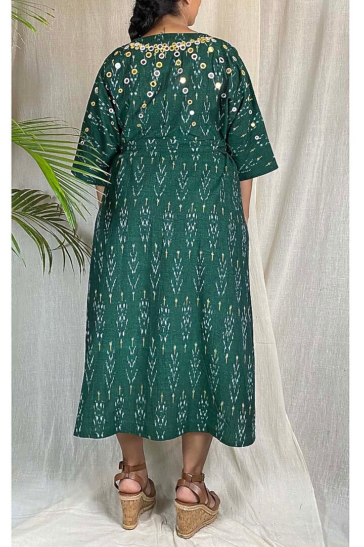 Emerald Green Embroidered Kimono Summer Dress by Sepia Stories at Pernia's Pop Up Shop