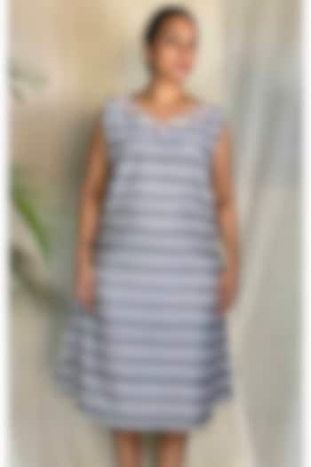 Grey Cotton Ikat Shift Summer Dress by Sepia Stories at Pernia's Pop Up Shop