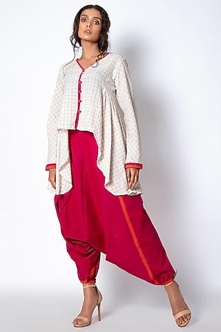 Off-White Checkered Top by Sepia Stories